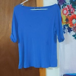 Karen Scott purple short sleeved shirt